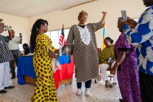 Didi Famer wears paramount chief gown