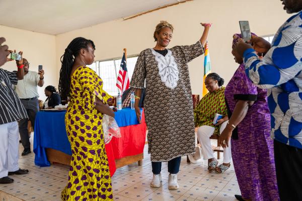 Didi Famer wears paramount chief gown