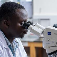Leroy Kpokpah, laboratory technician at J.J. Dossen Memorial Hospital.