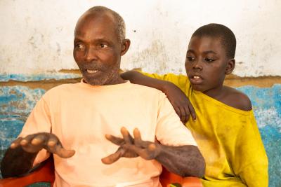 Little Dennis and his grandfather