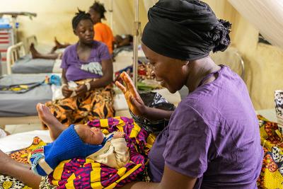 Mother with newborn in Sierra Leone